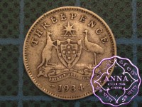 Australia 1934/3 Overdate Threepence