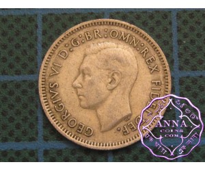 Australia George VI .50 Silver Sixpence Average Circulated Condition