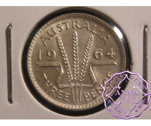 Australia 1964 Threepence EX Mint Roll