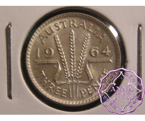 Australia 1964 Threepence EX Mint Roll