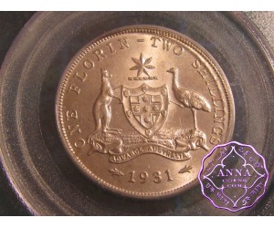 Australia 1931 Florin PCGS MS63