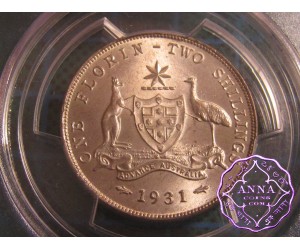 Australia 1931 Florin PCGS MS64