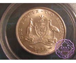 Australia 1936 Florin PCGS MS64