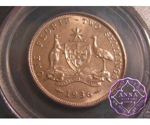 Australia 1936 Florin PCGS MS63