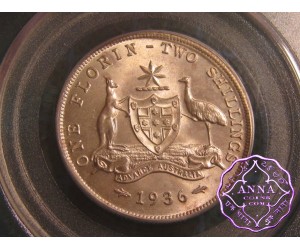 Australia 1936 Florin PCGS MS65