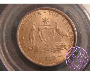 Australia 1910 Florin PCGS MS64