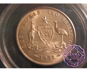 Australia 1931 Florin PCGS MS64