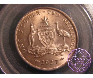 Australia 1927 Florin PCGS MS62
