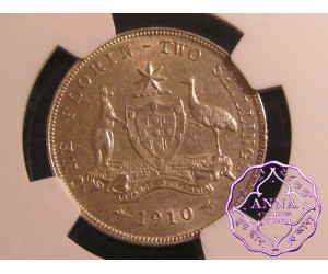 Australia 1910 Florin NGC AU53