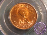 Australia 1959 Halfpenny PCGS MS64RD