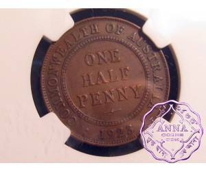 Australia 1923 Halfpenny NGC VF25BN