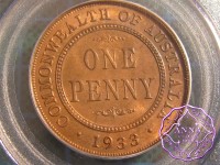 Australia 1933 Penny PCGS MS63RB