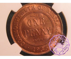 Australia 1936 Penny NGC MS63RB