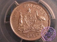 Australia 1935 Shilling PCGS AU55