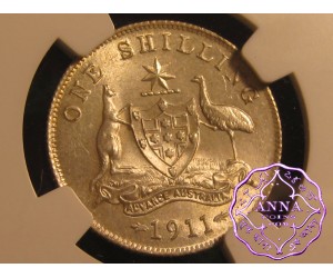 Australia 1911 Shilling NGC MS 62