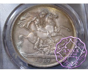 Great Britain 1887 Victoria Crown PCGS MS64
