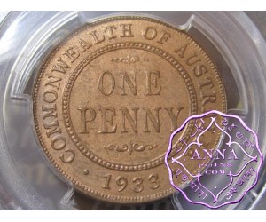 Australia 1933 Penny PCGS MS64RB