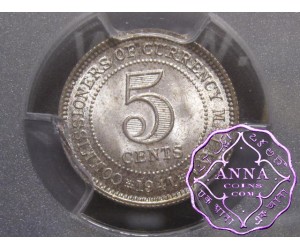 Malaya and British Borneo 1941 5 Cents PCGS MS65