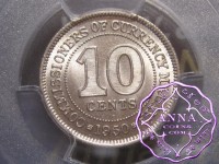 Malaya and British Borneo 1950 10 Cents PCGS MS65