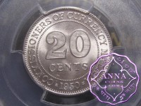 Malaya and British Borneo 1950 20 Cents PCGS MS65