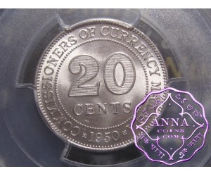 Malaya and British Borneo 1950 20 Cents PCGS MS65