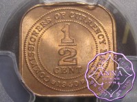 Malaya and British Borneo 1940 1/2 Half Cent PCGS MS65RD