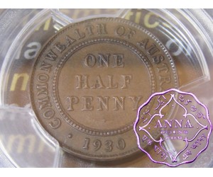Australia 1930 Halfpenny PCGS AU50