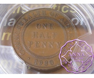 Australia 1930 Halfpenny PCGS AU53
