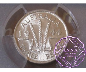Australia 1944 S Threepence PCGS MS62