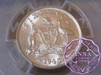 Australia 1945 Sixpence PCGS MS63