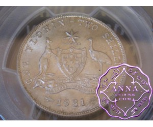 Australia 1931 Florin PCGS MS64