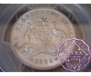 Australia 1936 Florin PCGS UNC