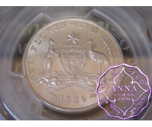 Australia 1936 Florin PCGS MS62