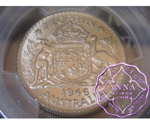 Australia 1946 Florin PCGS MS63+