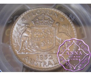 Australia 1952 Florin PCGS MS65