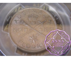 Australia 1951 Golden Jubilee Florin PCGS MS61
