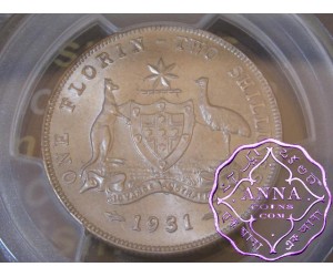 Australia 1931 Florin PCGS MS64+