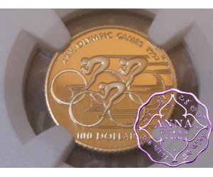 Cook Islands 1990 Gold 100 Dollars Olympiade NGC PF69 Ultra Cameo