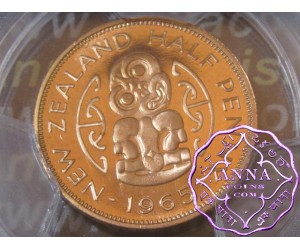NZ 1965 Proofflike Halfpenny PCGS PL66RD