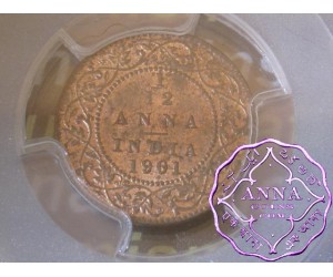 British India 1901 1/12 Anna PCGS MS63RB