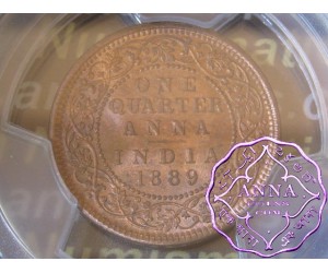British India 1889 1/4 Anna PCGS MS64RD