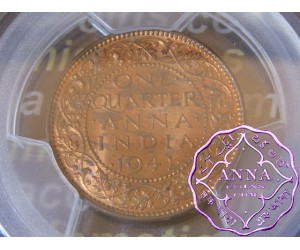 British India 1941 1/4 Anna PCGS MS64RD
