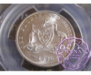 Australia 1936 Florin PCGS MS63