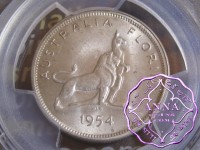 Australia 1954 Royal Visit Florin PCGS MS62