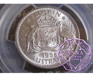 Australia 1958 Florin PCGS MS63