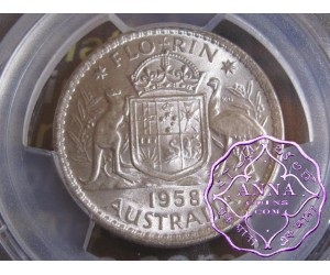 Australia 1958 Florin PCGS MS64