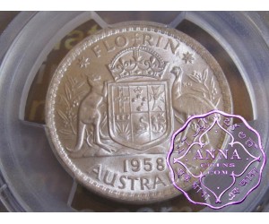 Australia 1958 Florin PCGS MS64