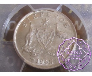 Australia 1945 Sixpence PCGS MS63