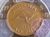 Australia 1953 Halfpenny PCGS MS64RB