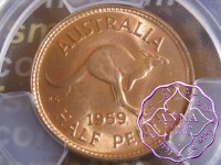 Australia 1959 Halfpenny PCGS MS63RD